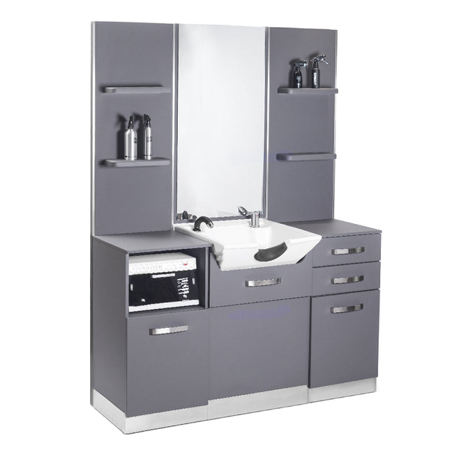 Console de coiffure Gabbiano avec lavabo B085 – gris – photo 1