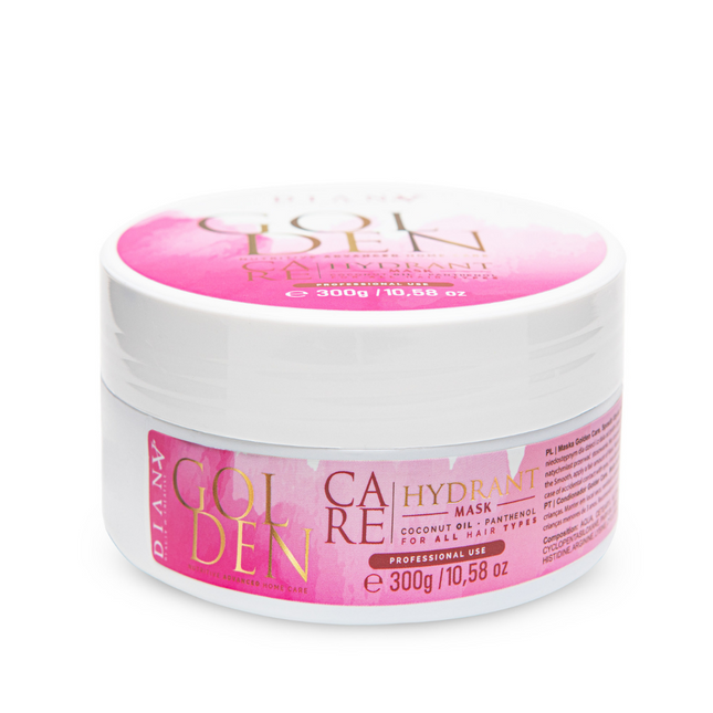 Strengthening and moisturizing hair mask Golden Protein – panthenol, coconut oil and gold particles, 300 g – image 1