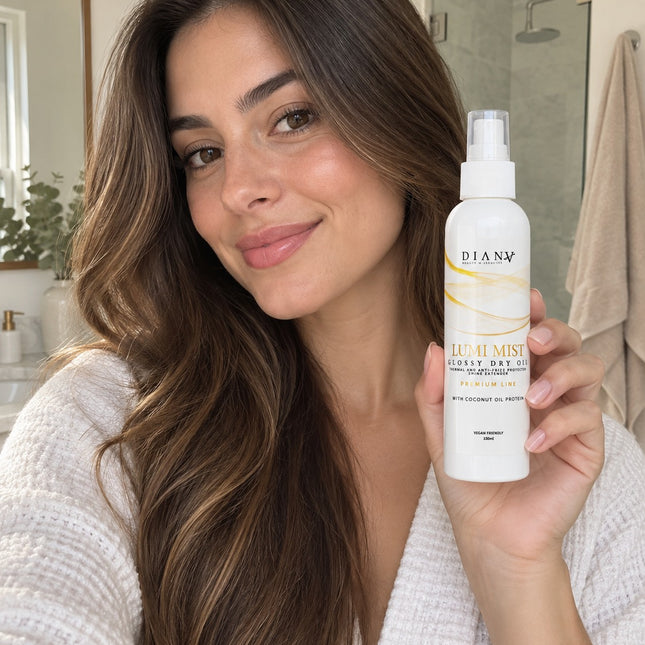 LumiMist Glossy Dry Oil 150 ml – glans, anti-frizz en hittebescherming – foto 1