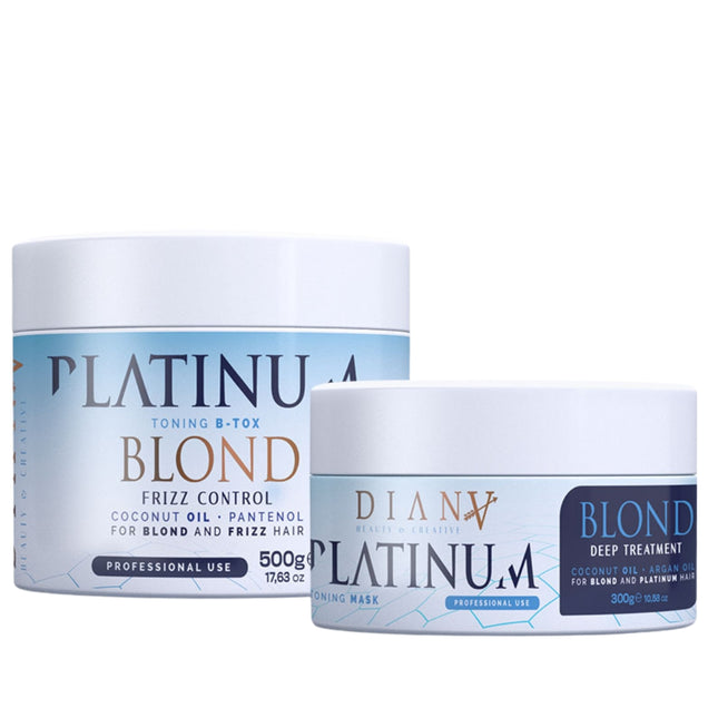 Platinum Blond – duo réparateur et hydratant profond pour cheveux blonds, déjaunissant et anti-frisottis – 500 g + 300 g – photo 1