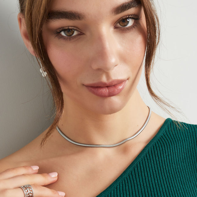 Ketting plat met print - Goud kleur-4.0MM