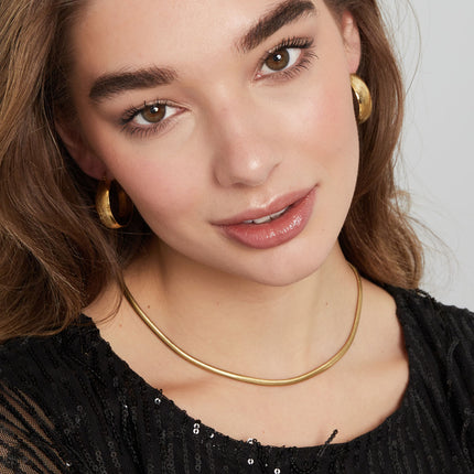 Ketting plat met print - Goud kleur-4.0MM