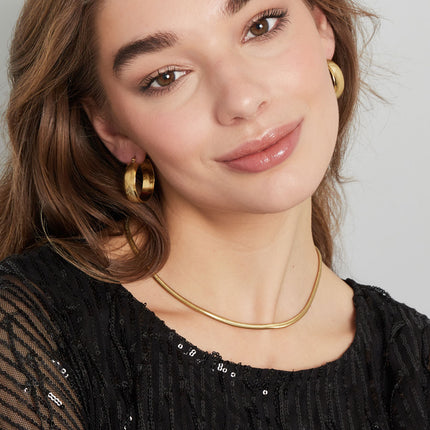 Ketting plat met print - Goud kleur-4.0MM