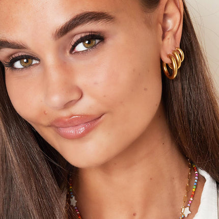 Basic creolen oorbellen - large Stainless Steel