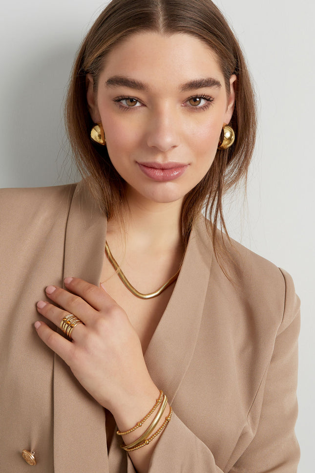 Armband plat grof - Goud kleur-6.0MM