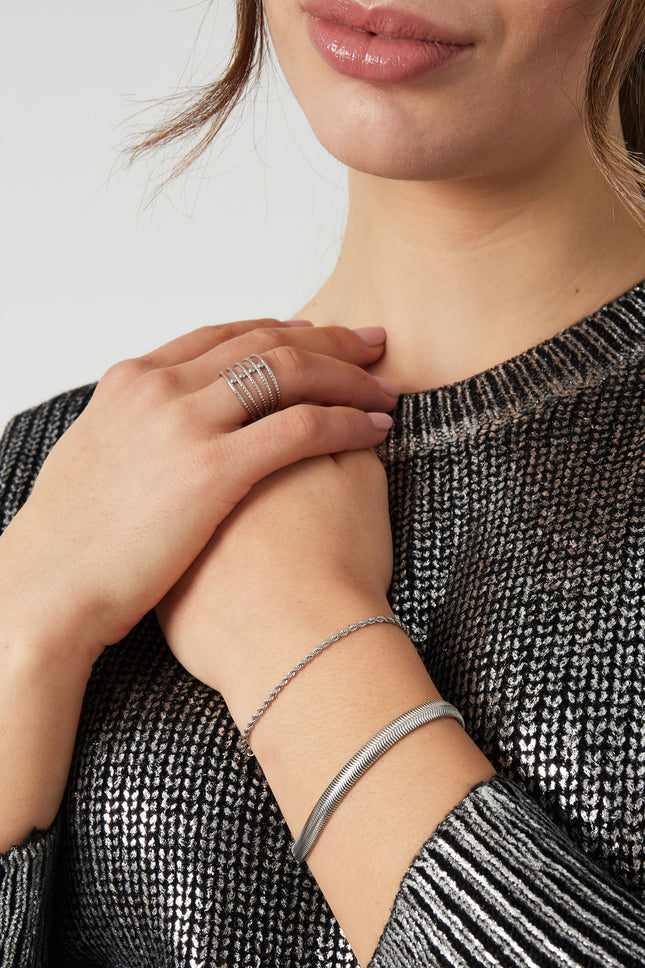 Armband jasseron gedraaid smal - zilver-2.0MM