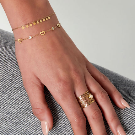 armband met hart en diamant bedels