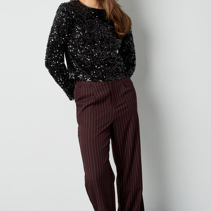 Polyester Lange Mouw Top Geknipt Met Vlinderdetail