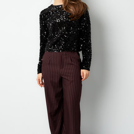 Polyester Lange Mouw Top Geknipt Met Vlinderdetail