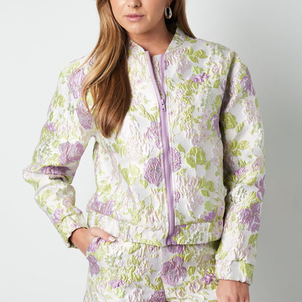 Polyester Vrouwen Korte Jas Bloemenprint Sportief