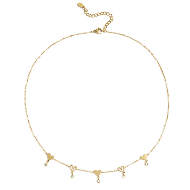 Roestvrijstalen kettingen met hart, casual, dagelijks, eenvoudig, serie, damessieraden