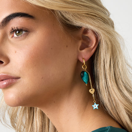 Oorbellen van roestvrij staal met hartjes, casual, dagelijks, eenvoudig, serie, damessieraden