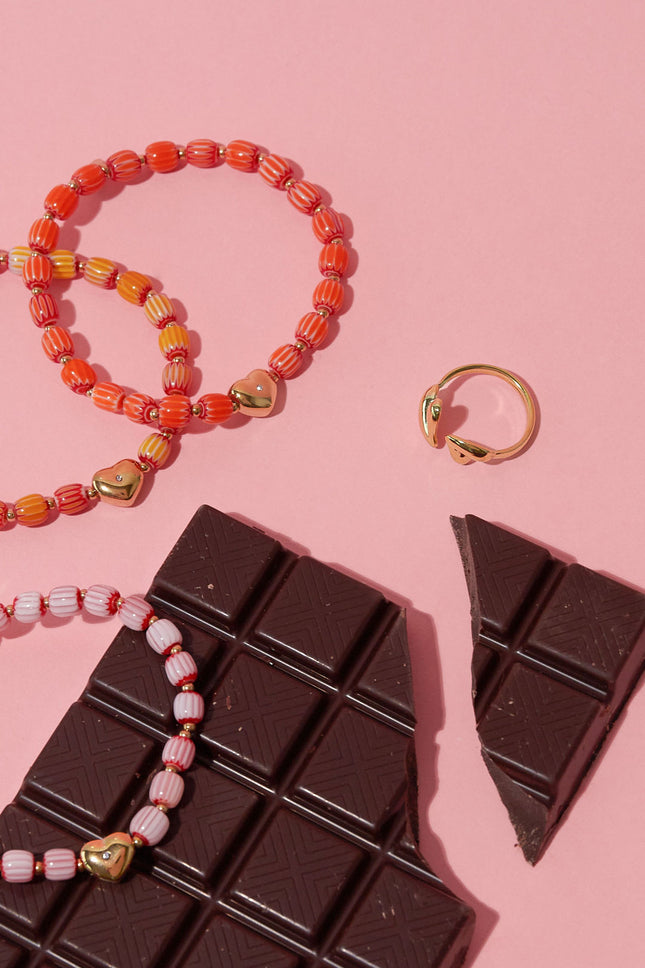 Verstelbare ring met speels gevormde harten