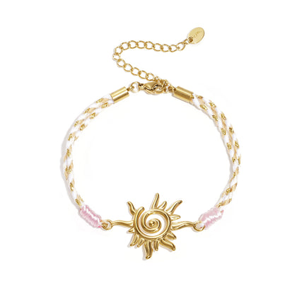 Armbanden met touwbedeltjes, bloemenmotief, casual, vakantie/strand, romantische serie, damessieraden