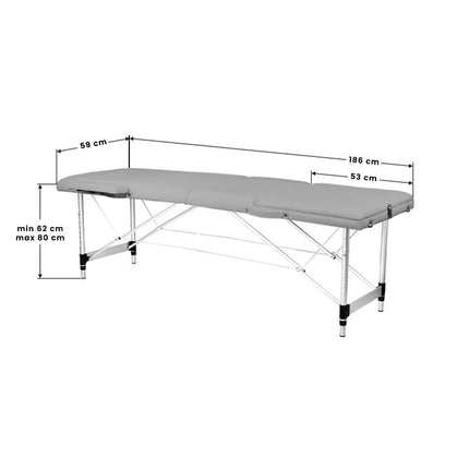 BALANCE opvouwbare aluminium massagetafel 3-delig grijs – foto 8