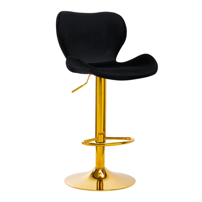 Tabouret de bar QS-B15 velours – noir – photo 1