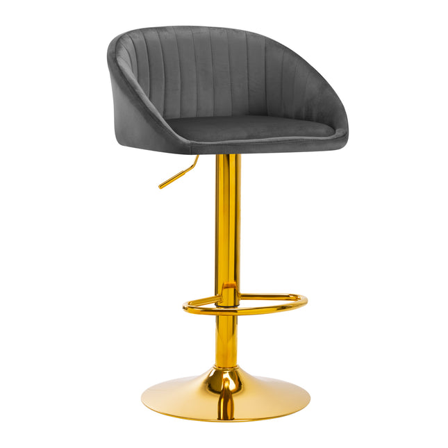 Bar stool 4Rico QS-B16G velor – gray – image 1