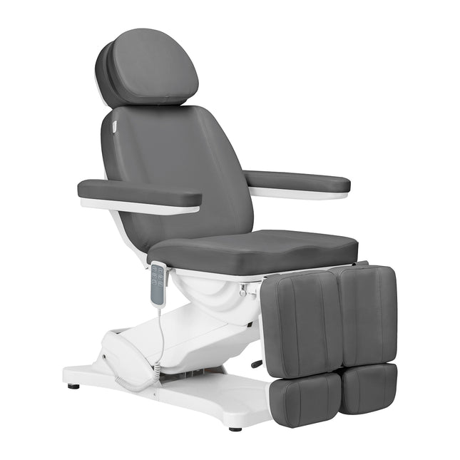 Elektryczny fotel kosmetyczny Sillon CLASSIC 3-silnikowy z gondolą do pedicure – szary – zdjęcie 1