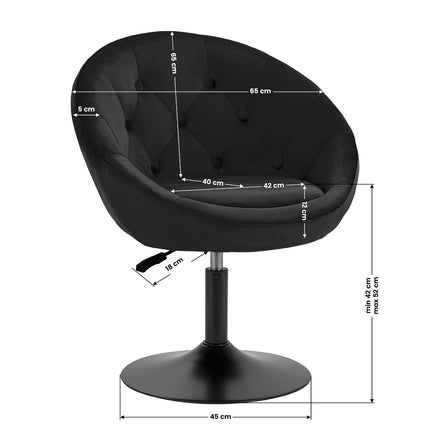 4Rico swivel stoel QS-BL12G zwart