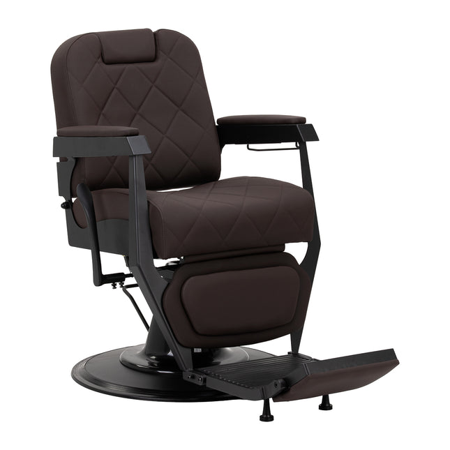 Fauteuil barbier Gabbiano Bruno monture noire – marron – photo 1