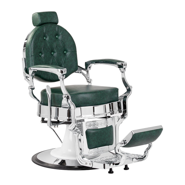 Fauteuil barbier Gabbiano President vert chrome – photo 1