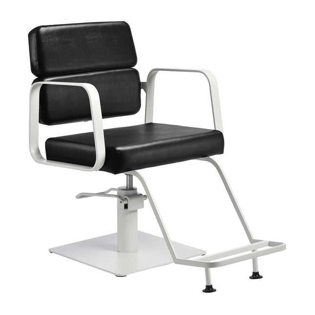 Friseurstuhl Gabbiano Porto – Weiß/Schwarz – Bild 1