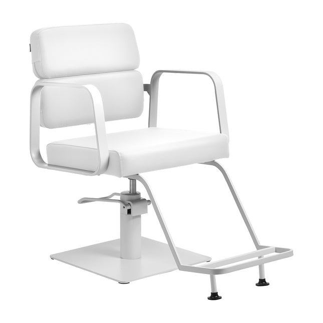 Friseurstuhl Gabbiano Porto – Weiß/Weiß – Bild 1