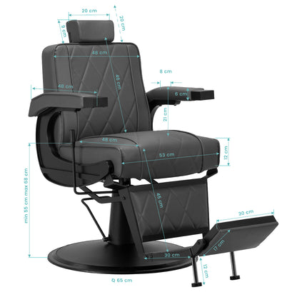 Hair System barber stoel BM88066 grijs