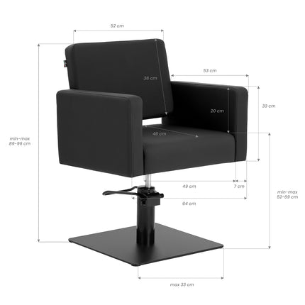 Fauteuil de barbier Gabbiano Vitoria noir