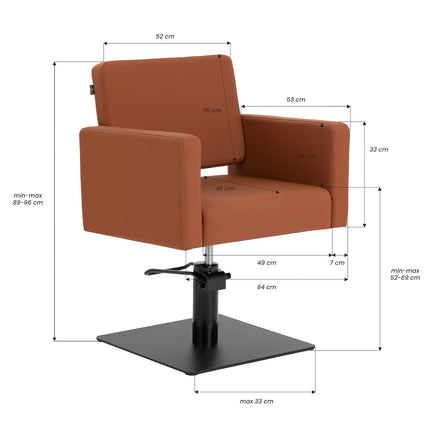 Fauteuil de barbier Gabbiano Vitoria marron