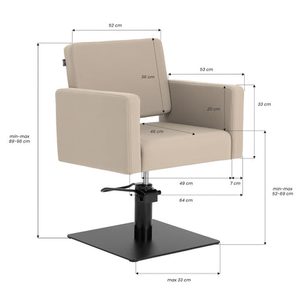 Gabbiano Vitoria kappersstoel grijs-beige