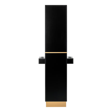Gabbiano Totem Gold Kapperswerkstation Zwart met Kasten, Laden, Zijplanken en Gouden Handgrepen – foto 5
