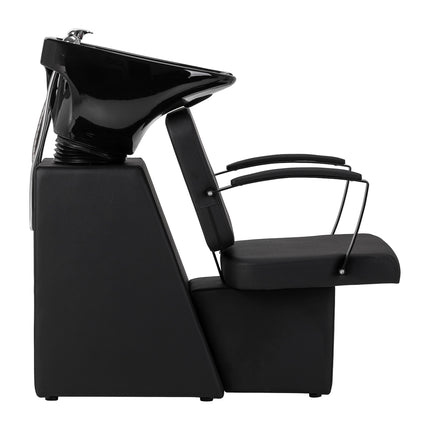 Shampoo unit HAIR SYSTEM Edge Noir Black with Adjustable Ceramic Sink and Chrome Faucet Fittings – image 4