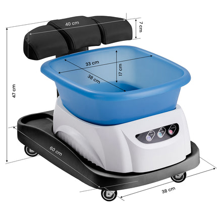 Azzurro shower tray met massager and wit trolley