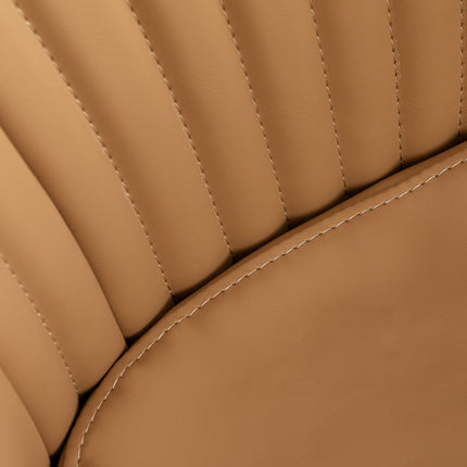 Gabbiano Copenhagen Kappersstoel Caramel met Hydraulische Hoogteverstelling en Ronde Zwarte Voet