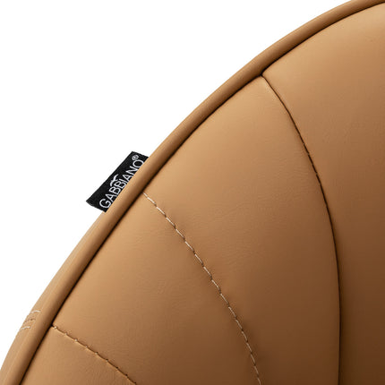 Gabbiano Copenhagen Kappersstoel Caramel met Hydraulische Hoogteverstelling en Ronde Zwarte Voet