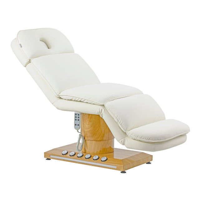 Elektrische Cosmetische Stoel Sillon Cloud Crème met 3 Motoren, Voetbediening en Houtlook Basis – foto 1