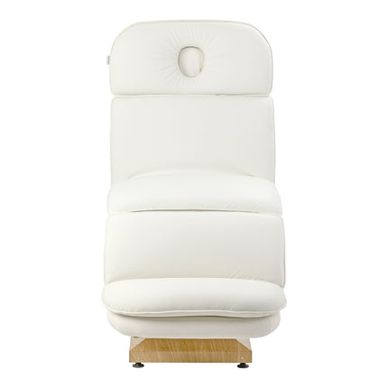 Elektrische Cosmetische Stoel Sillon Cloud Crème met 3 Motoren, Voetbediening en Houtlook Basis