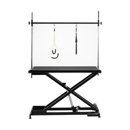 Elektrische Trimtafel P4W 1 Zwart met Voetbediening, Dubbele Trimarm en Hoogteverstelling 22–85 cm