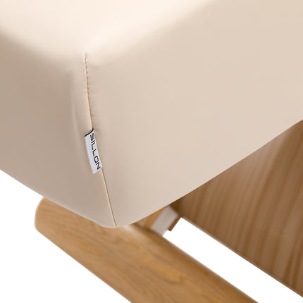 Elektrische spa-behandelbank SILLON Siesta Crème met Lichtbruine Kruisbasis en Verstelbare Hoofdsteun – foto 11