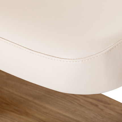Elektrische spa-behandelbank SILLON Relax Crème met Lichtbruine Houten Basis en Verstelbare Rug- en Voetsteun – foto 10