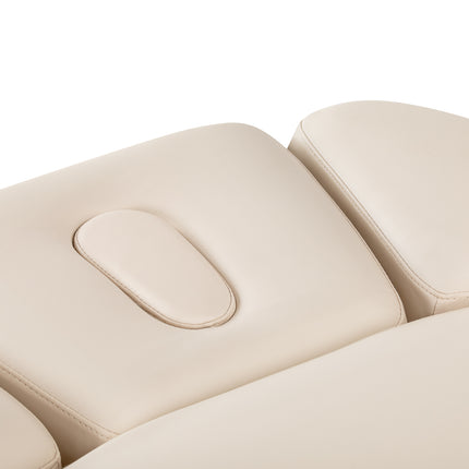 Elektrische spa-behandelbank SILLON Relax Crème met Lichtbruine Houten Basis en Verstelbare Rug- en Voetsteun – foto 11