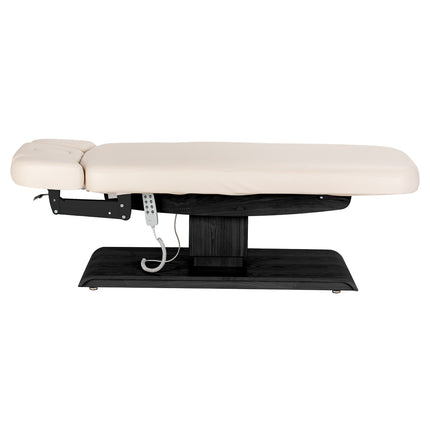 Elektrische spa-behandelbank SILLON Relax Crème met Donkerhouten Basis, Verstelbare Rug- en Voetsteun – foto 5