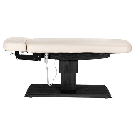 Elektrische spa-behandelbank SILLON Relax Crème met Donkerhouten Basis, Verstelbare Rug- en Voetsteun – foto 6