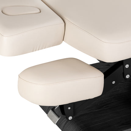 Elektrische spa-behandelbank SILLON Relax Crème met Donkerhouten Basis, Verstelbare Rug- en Voetsteun – foto 8