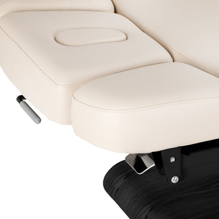 Elektrische spa-behandelbank SILLON Relax Crème met Donkerhouten Basis, Verstelbare Rug- en Voetsteun – foto 9