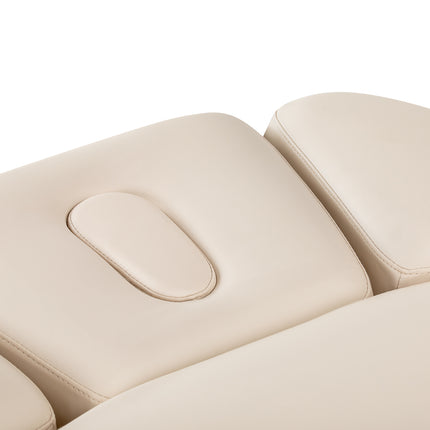 Elektrische spa-behandelbank SILLON Relax Crème met Donkerhouten Basis, Verstelbare Rug- en Voetsteun – foto 11