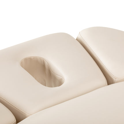Elektrische spa-behandelbank SILLON Relax Crème met Donkerhouten Basis, Verstelbare Rug- en Voetsteun – foto 12