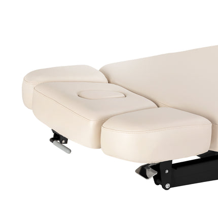 Elektrische spa-behandelbank SILLON Relax Crème met Donkerhouten Basis, Verstelbare Rug- en Voetsteun – foto 13