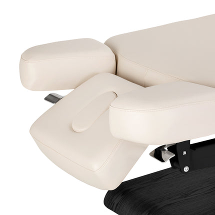 Elektrische spa-behandelbank SILLON Relax Crème met Donkerhouten Basis, Verstelbare Rug- en Voetsteun – foto 14